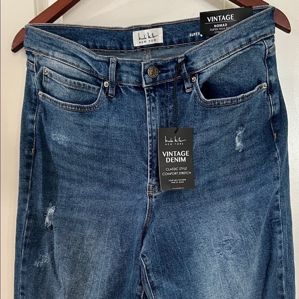 Nicole Miller Blue Distressed Ankle Jeans - Picture 6 of 8